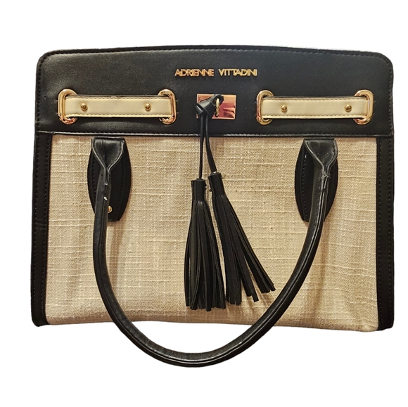 Adrienne Vittadini Handbags - Adrienne Vittadini Sardinia Signature Linen Satchel